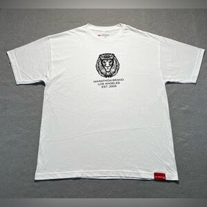 Marathon Brand Vintage Lion Graphic T-Shirt Men’s XL White Cotton Streetwear